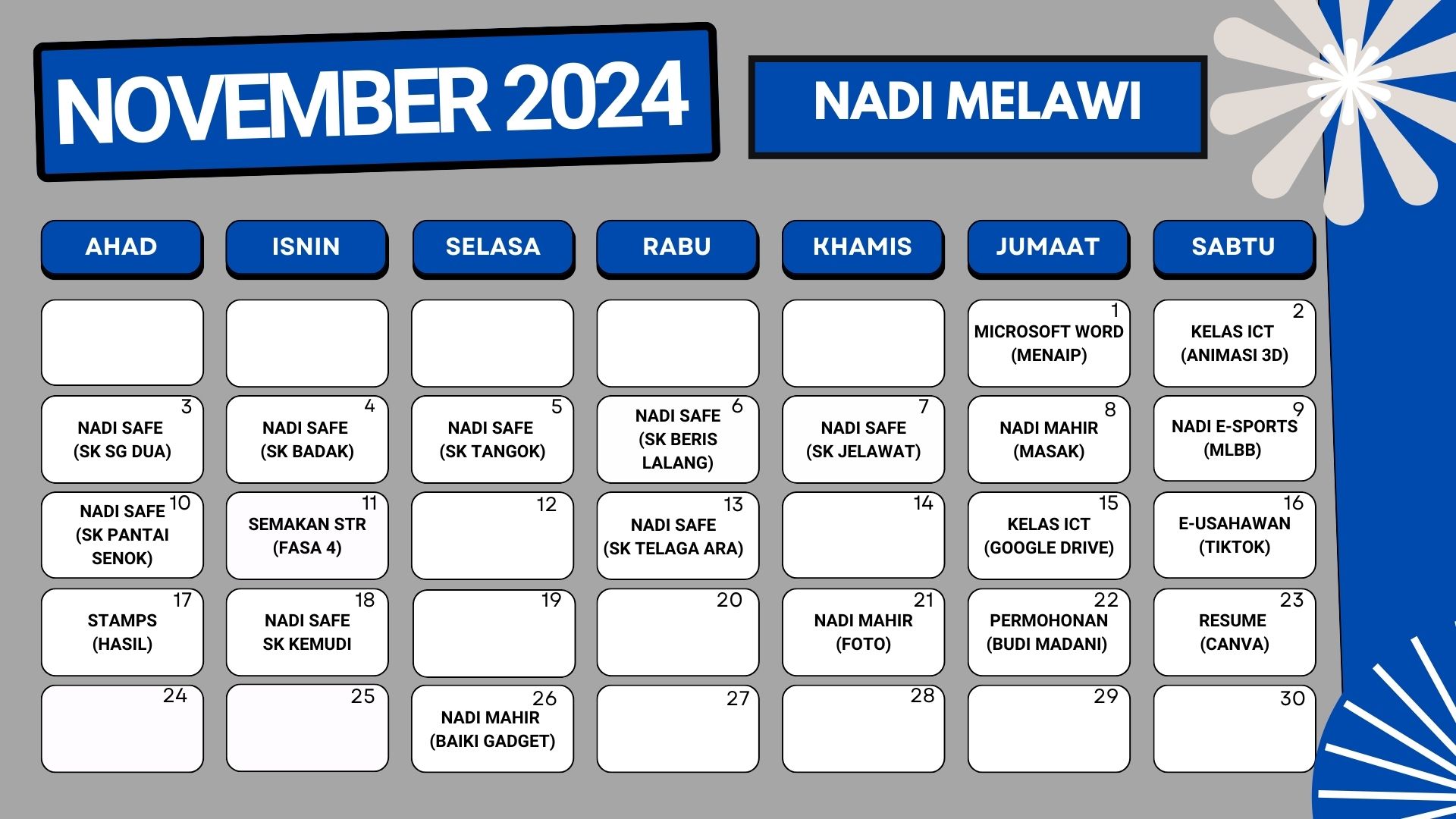 JADUAL AKTIVITI NOVEMBER 2024