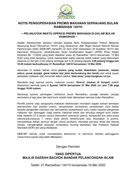 Perlanjutan Waktu Operasi Kelantan